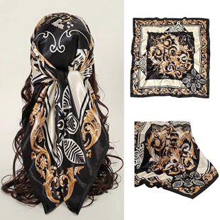 �W��90cmӡ��ɫ���󷽽�Ůʿ�z�����^�����bandanas�������Q���l