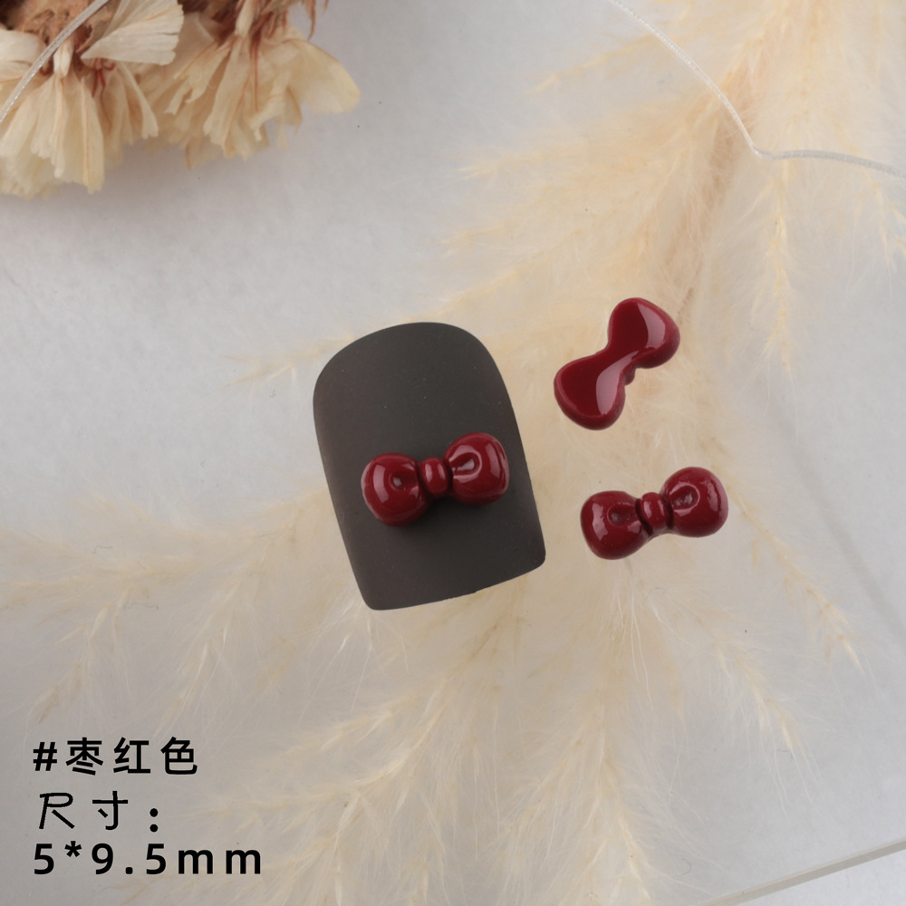 Hot black kitty series nail art bowknot resina joyería verano dulce pajarita accesorios para uñas