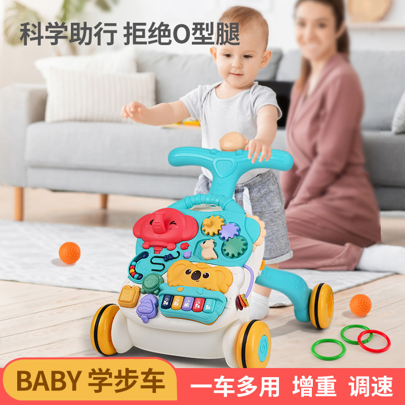 Baby Walker prevención O-leg multifuncional Carro de bebé anti-vuelco juguete de ayuda para caminar tres en uno 2