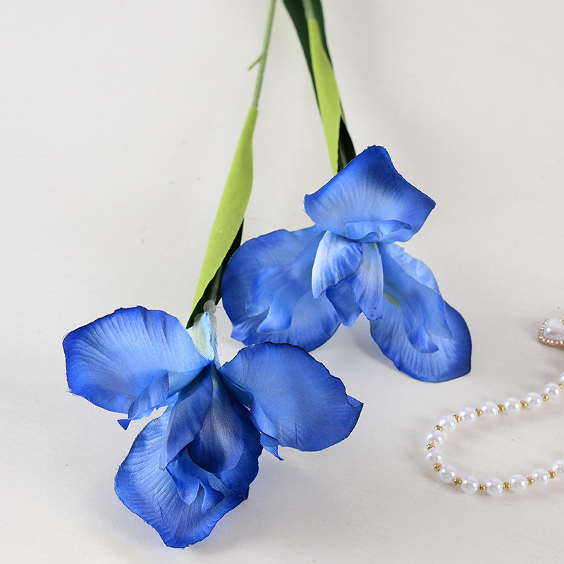 Flor artificial flor azul material boda salón decoración del hogar Rosa artificial Flor de plástico al por mayor