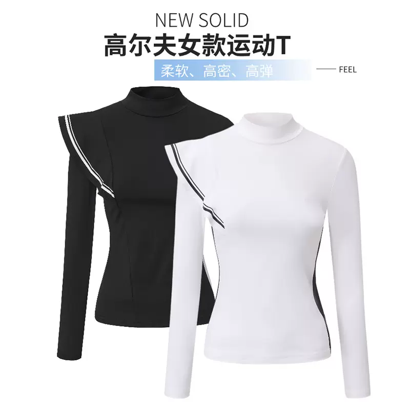高尔夫长袖上衣女装圆领T恤韩国秋冬新款轻奢GOLF衣服速干运动服