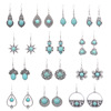 Metal acrylic turquoise fashionable earrings, wholesale