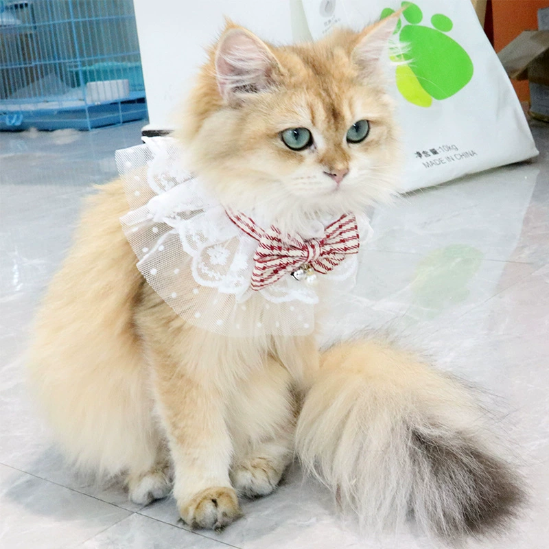 Нагрудник для домашних животных с бантом, колокольчиком, жемчугом, украшением для собак, товары для маленьких собак, галстук-бабочка, узор «гусиная лапка», в стиле принцессы