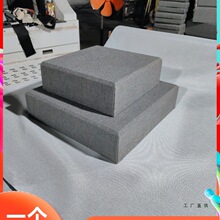 博物馆展示台文献玉器古董硬包定 制亚麻布展示台实木底座摆台托