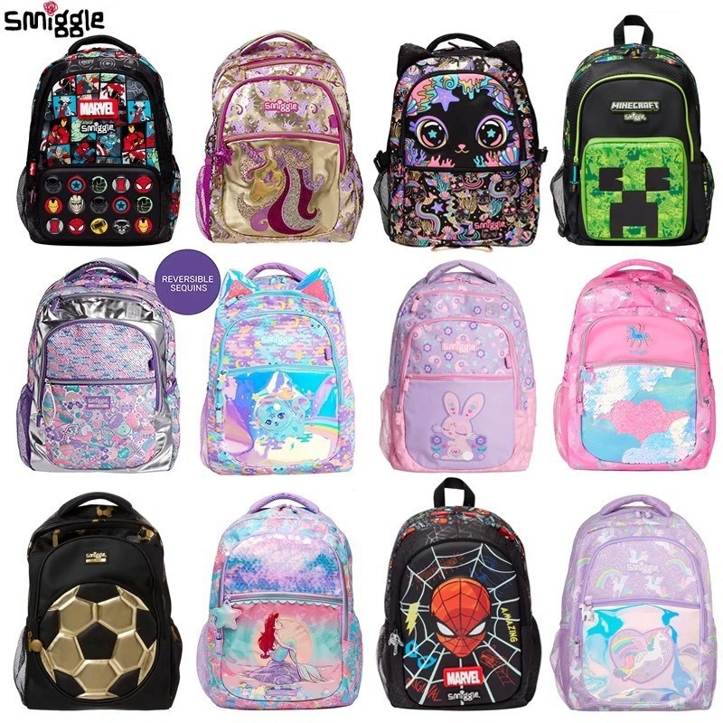 Australia smiggle bolsas escolares grandes estudiantes de primaria mochila para hombres y mujeres KT Steely sirena caricatura de gran capacidad