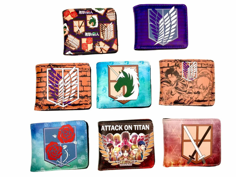 Attack giant peripheral personality trend youth middle school student wallet boys PU short Coin Purse Wallet