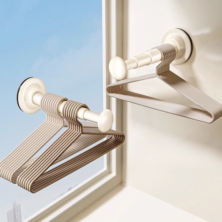 Suction Cup Hanger Storage Artifact Household Balcony Multifunctional Telescopic Non-Punch Seamless Hanger Wall Hanging