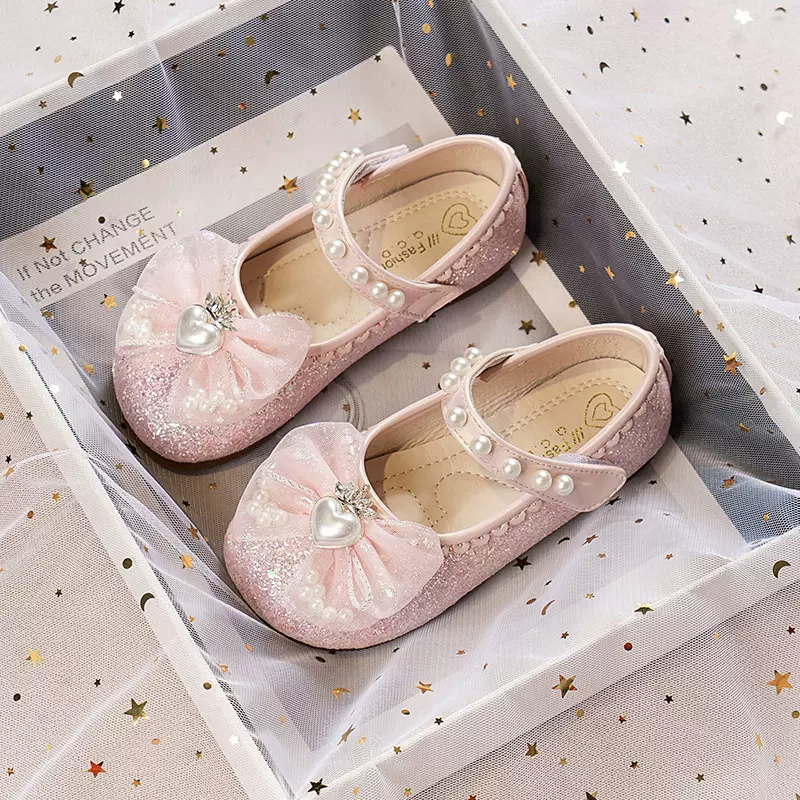 女童鞋公主鞋2025夏季新款儿童小皮鞋水晶鞋宝宝单鞋春秋鞋子软底
