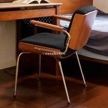 复中古法式实木靠背扶手书桌房餐椅化妆凳子家用学习办公柏林椅