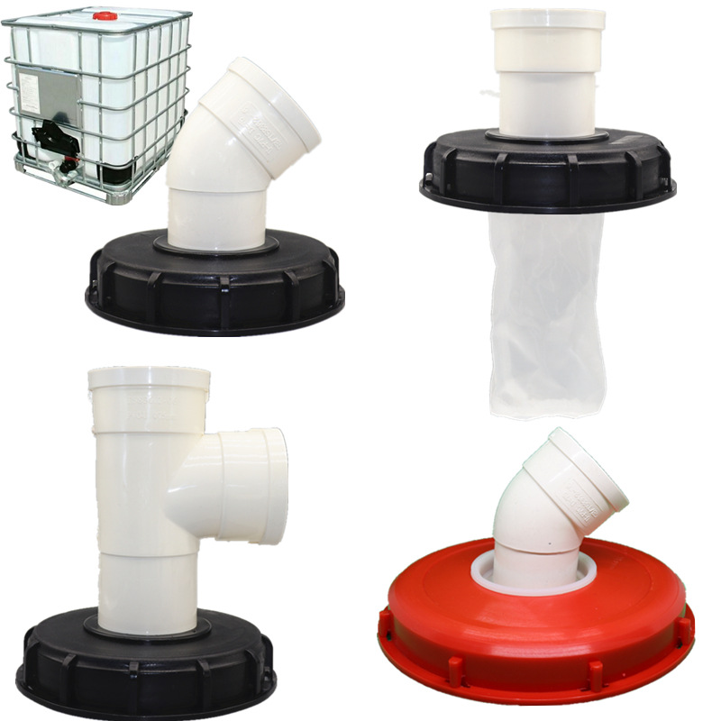 DN75 Barril de tonelada IBC transfronterizo DN110 Cubierta de filtro de plástico Cubierta de filtro 163mm con malla de filtro Cubierta de barril DN150