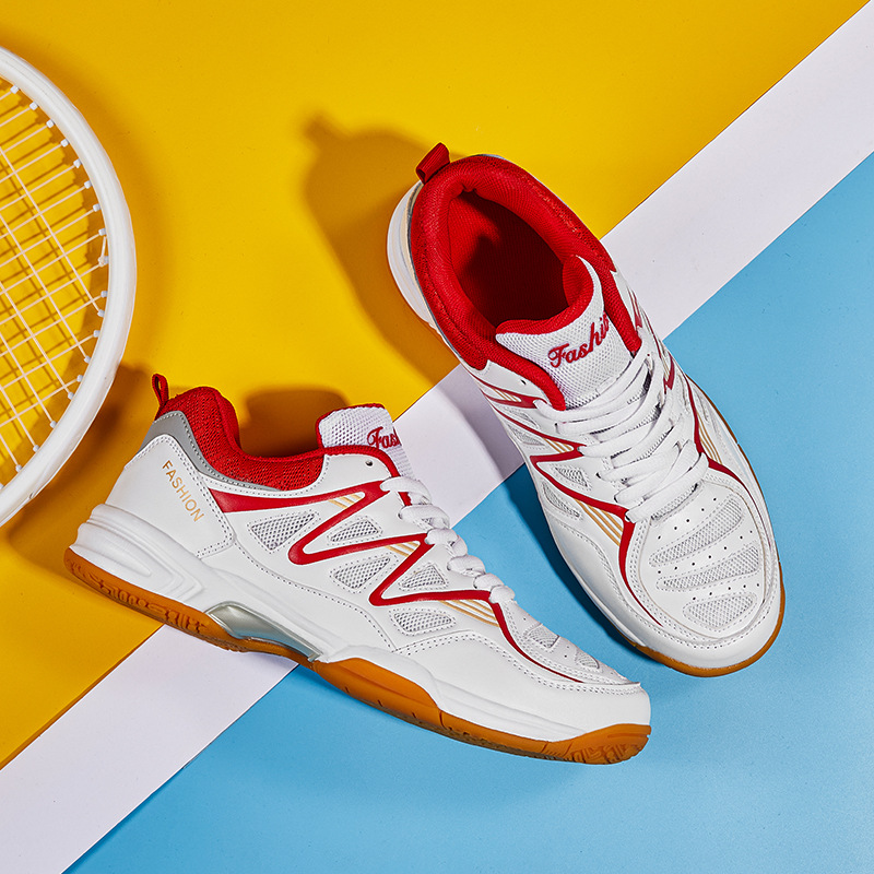 Nuevos zapatos de bádminton transfronterizos para hombres y mujeres respirables antideslizantes zapatos de tenis de mesa zapatos de entrenamiento de competencia zapatos de tenis al por mayor