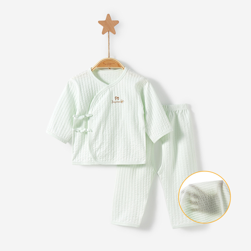 Ropa de bebé recién nacido verano recién nacido manga larga delgada 0 monje 3 meses entrepierna abierta split ropa de verano traje de bebé
