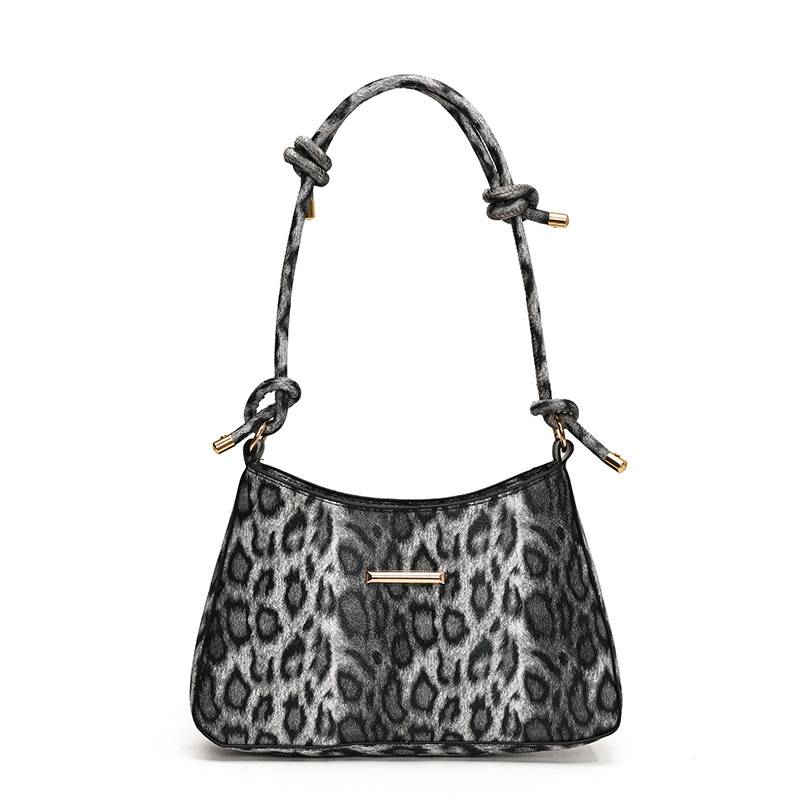 Bolso de mujer de patrón leopardo 2024 nuevo estilo europeo y americano retro bolso de hombro de moda texturizado bolso de brazo bolso de calle