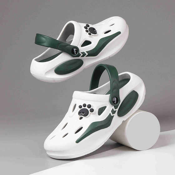 Men's Cave Shoes Summer Baotou Beach Shoes Outerwear New Sandals and Slippers Platform Sports Sandals Dual-use Half Slippers
