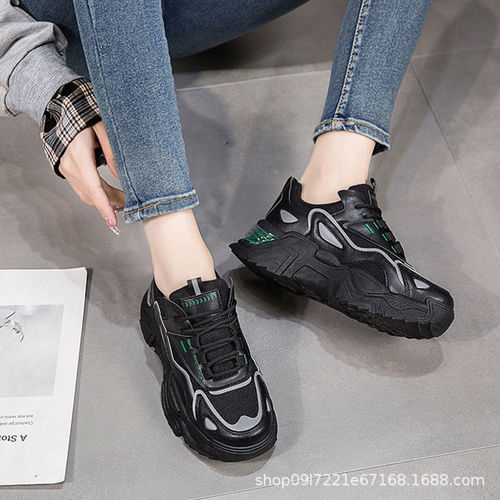 Father's shoes women spring and autumn fashion mesh casual shoes lightweight thick-soled student trendy sports shoes