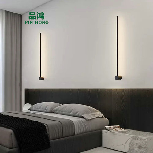 Bedside line wall lamp indoor simple one-word long wall lamp bedroom light luxury living room grille background wall atmosphere light