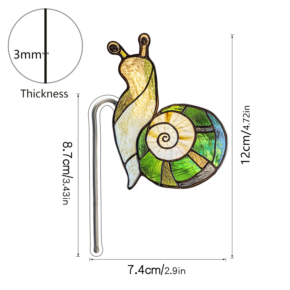 Acrílico en maceta pájaros caracol inserto decoración de maceta vidrio tintado inserción de suelo
