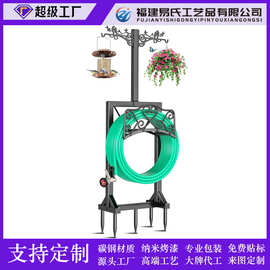跨境金属加厚升级水管支架花园软管收纳架重型收纳带2牧羊人挂钩