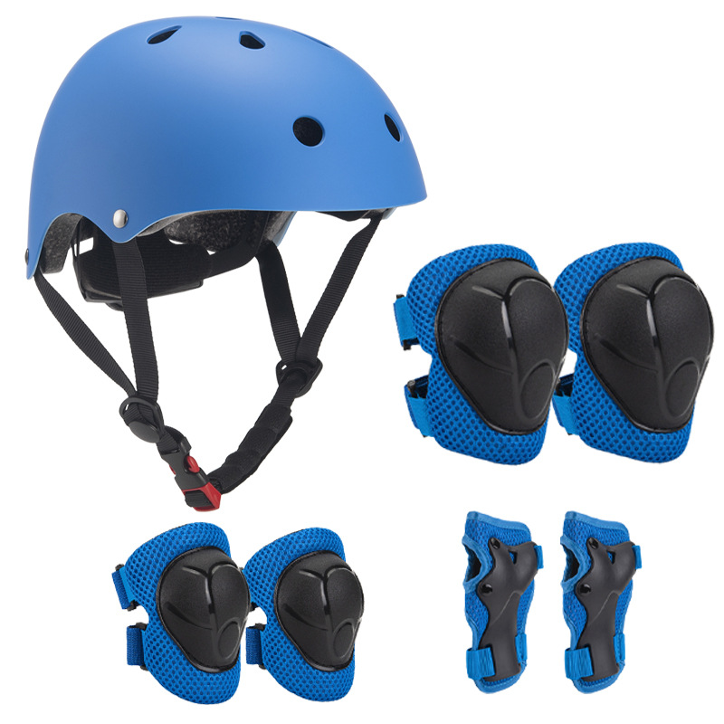 Children's Roller Skating Protective Gear Set, Balance Bike, Skateboard, Palm Protectors, Knee Protectors, Elbow Protectors, Bicycle Riding Helmet, Six or Seven Piece Set