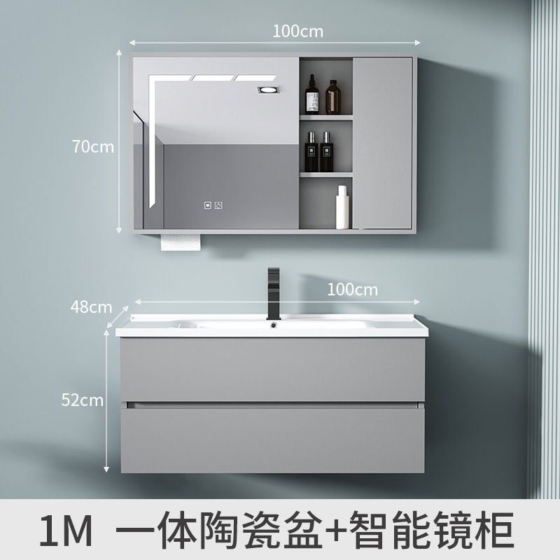 Gabinete de baño azul gris combinado cerámica lavabo lava