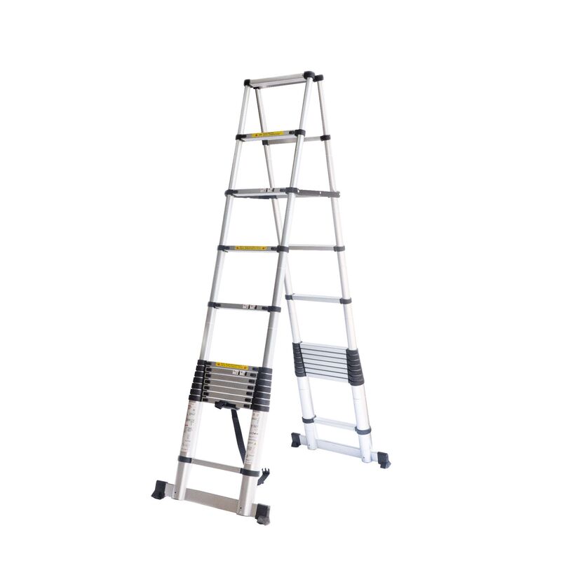 Aluminum Alloy Telescopic Ladder Herringbone Ladder Thickened Aluminum Alloy Single-sided Ladder Multifunctional Telescopic Ladder Bamboo Ladder
