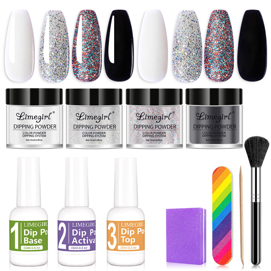 Traje de polvo DP de uñas transfronterizo Infiltración de Arte de uñas Traje de polvo Dip Powder Kit de uñas Polvo de Arte de uñas