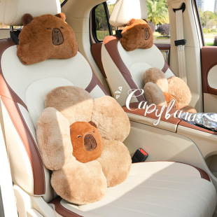 Imitation rabbit fur car headrest cute kappabala car seat neck pillow waist pillow cartoon plush car cushion