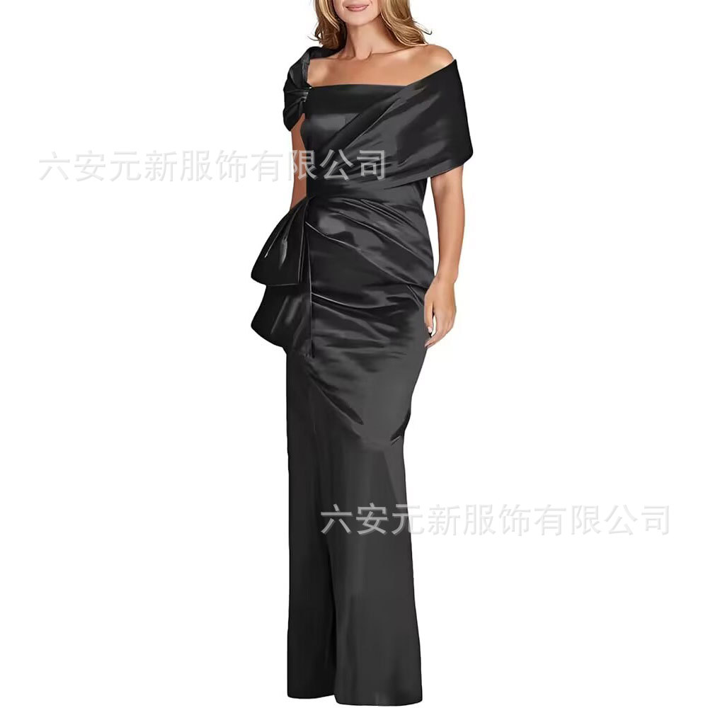 Comercio exterior de Europa y los Estados Unidos Amazon AliExpress nuevo vestido de baile de satén de cola de pez azul tibetano vestido de boda de madres
