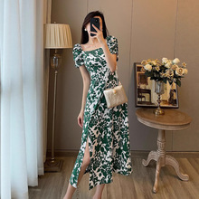 新款长袖连衣裙长袖长裙新款显瘦连衣裙摆长收腰欧美春秋连衣雪纺