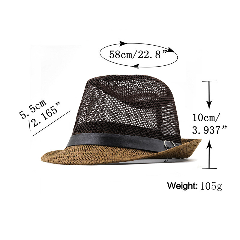 Men's Fashion Gift Wholesale Beach Sun Hat Simple Retro Solid Color Hat display picture 1