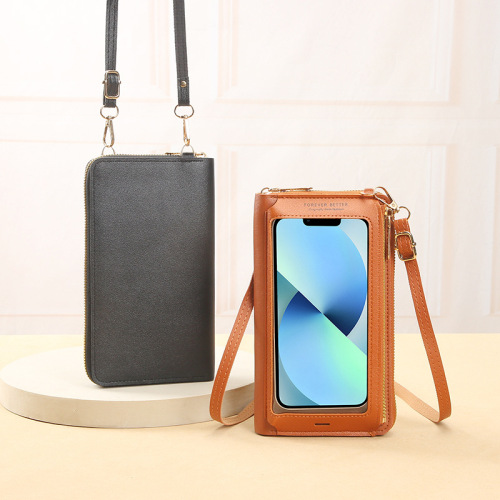  Touch Screen Mobile Phone Bag Women's Diagonal Anti-Theft Multifunctional Shoulder Transparent Mini Small Bag Wallet Mobile Phone Bag