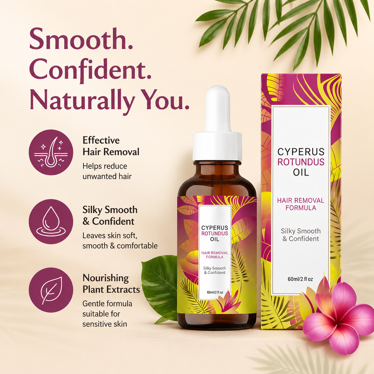 Cross-Border Bestseller Cyperus Rotundus Hair Removal Moisturizing Natural Hair Removal Cyperus Oil