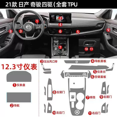 Car interior film – film-TPU - full-set-of-interior-film-four-wheel-drive
