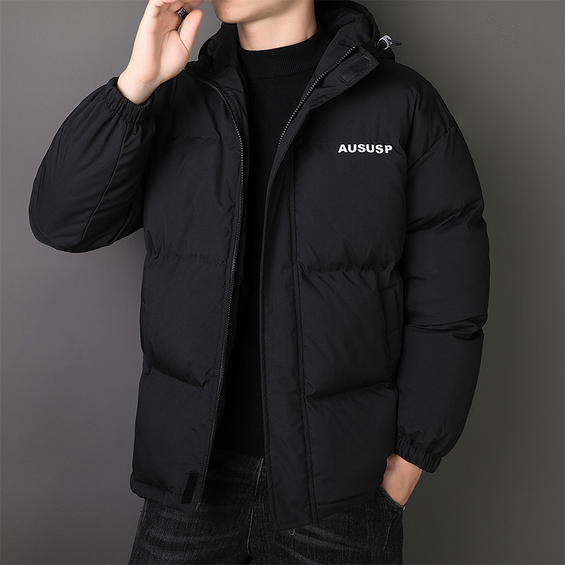 Otoño e invierno engrosado ropa de algodón de hombre 2025 nuevo abrigo de algodón de plumón chaqueta de moda chaqueta de algodón de chicos pareja de pan