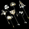 Metal artificial stone inlay, brooch, suit, decorations, bright catchy style, with gem