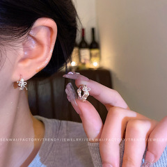 芭蕾风蝴蝶结耳环女小众设计高级感耳钉精致时尚独特简约耳饰批发
