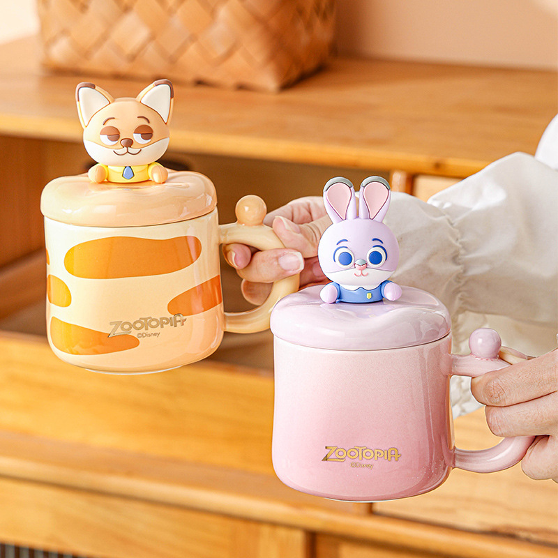 Taza de Disney Judinick con tapa Taza de agua de gran capacidad Taza de desayuno de alto valor Taza de leche de dibujos animados Regalo
