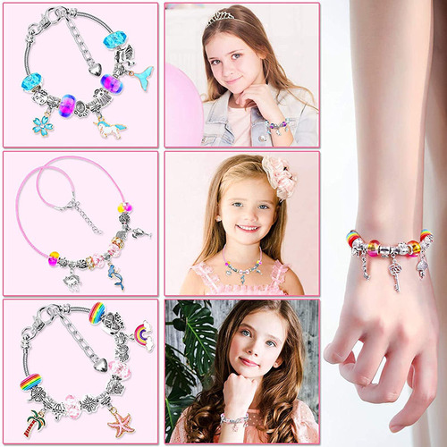112pcs Amazon Hot Products Crystal Large Hole Bead Combination Bracelet Set DIY Bracelet Set Children’s Gift