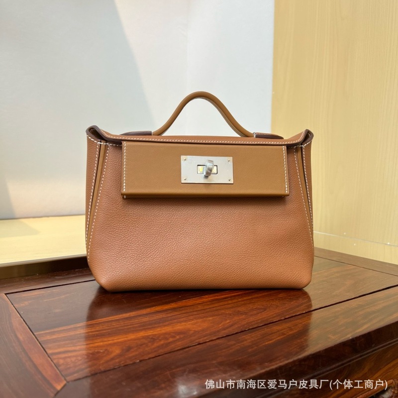 头层Swift皮蜡线手缝2424mini单肩手提斜挎包饺子包高品质轻奢包|undefined