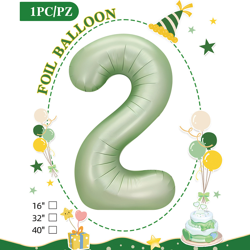 Embalaje de tarjeta de papel independiente digital de cumpleaños impreso en blanco de 32 pulgadas, decoración de fiesta de la versión estadounidense, película de aluminio, decoración de globos de papel de aluminio