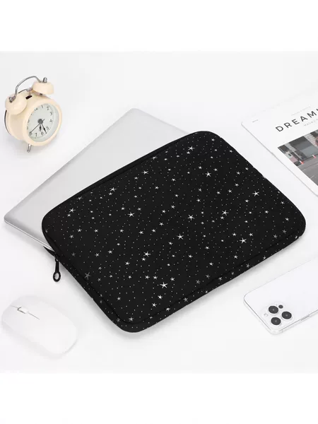 Star-patterned minimalist laptop bag 13inch tablet sleeve bag for women, Korean ins style, lightweight and shockproof storage bag