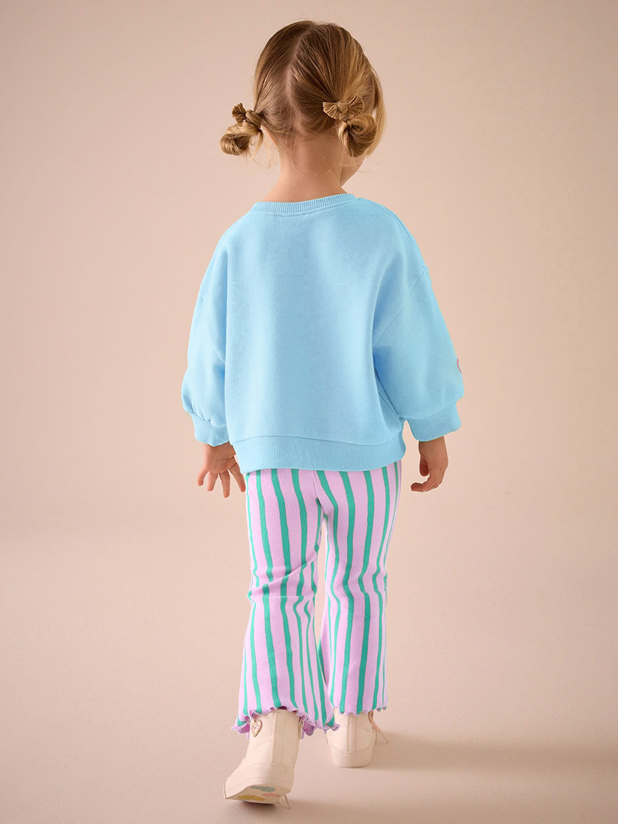 Little maven ropa infantil transfronteriza europea y americana al por mayor otoño linda niña ropa infantil traje infantil de algodón a rayas image 4