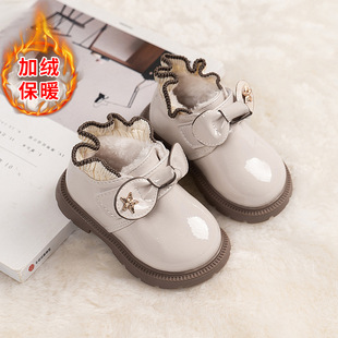 Baby Girl Boots Winter New Martin Boots Baby Toddler Boots Children Soft Sole fleece-lined Thickened Cotton Shoes Leather Boots