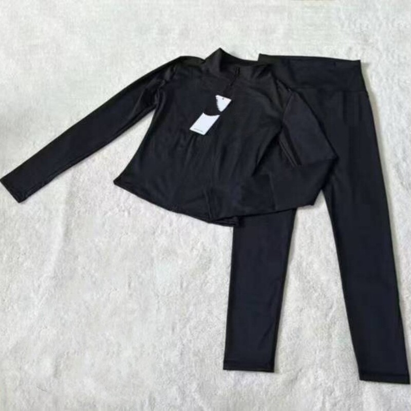Cross-Border European and American Style Stand-Collar Yoga Long-Sleeve Jacket Set Paired with High-Waisted Sports Leggings