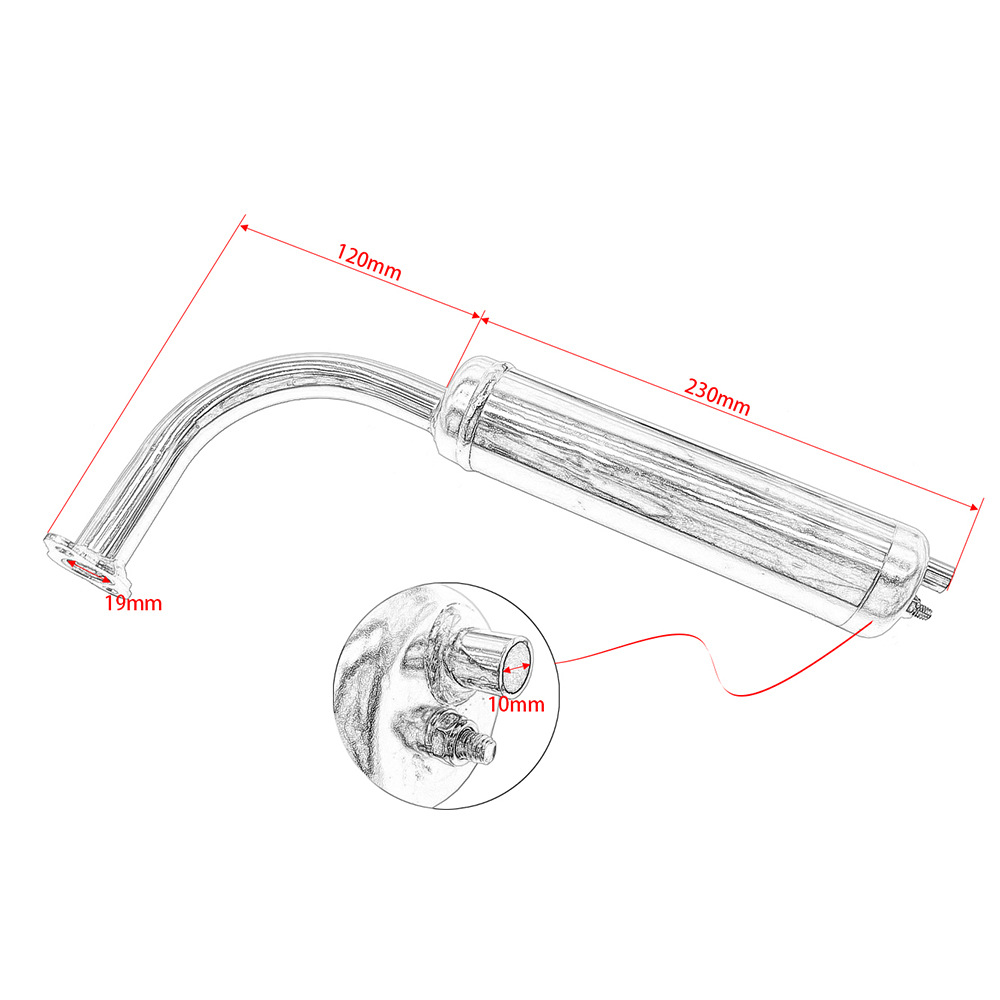 Mini Bicycle Accessories Two-Stroke Engine 49Cc 60Cc 80Cc Exhaust Pipe Silencer Smoke Pipe Iron Exhaust