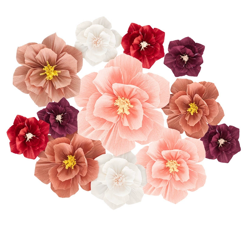 Комната для свадебных украшений с складками, трёхмерные складки, складки, имитация бумажных цветов искусства, цветочная композиция на свадьбу, оптом