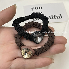 Hanban Dongdaemun Style Exquisite Sparkling Diamond Large Intestine Hair Tie, Simple and Elegant, Fashionista Geometric Leather Case Hairband