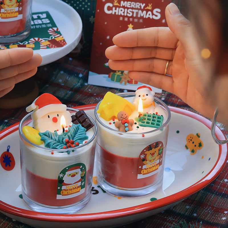 圣诞节伴手礼香薰蜡烛candle手工氛围感蠟燭摆件圣诞香氛批发跨境