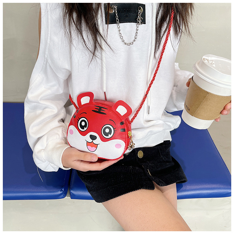 2022 Year of the Tiger New Children's coin Purse, Auspicious Tiger crossbody fashionable pu cute single-shoulder bag for both men and women undefined
