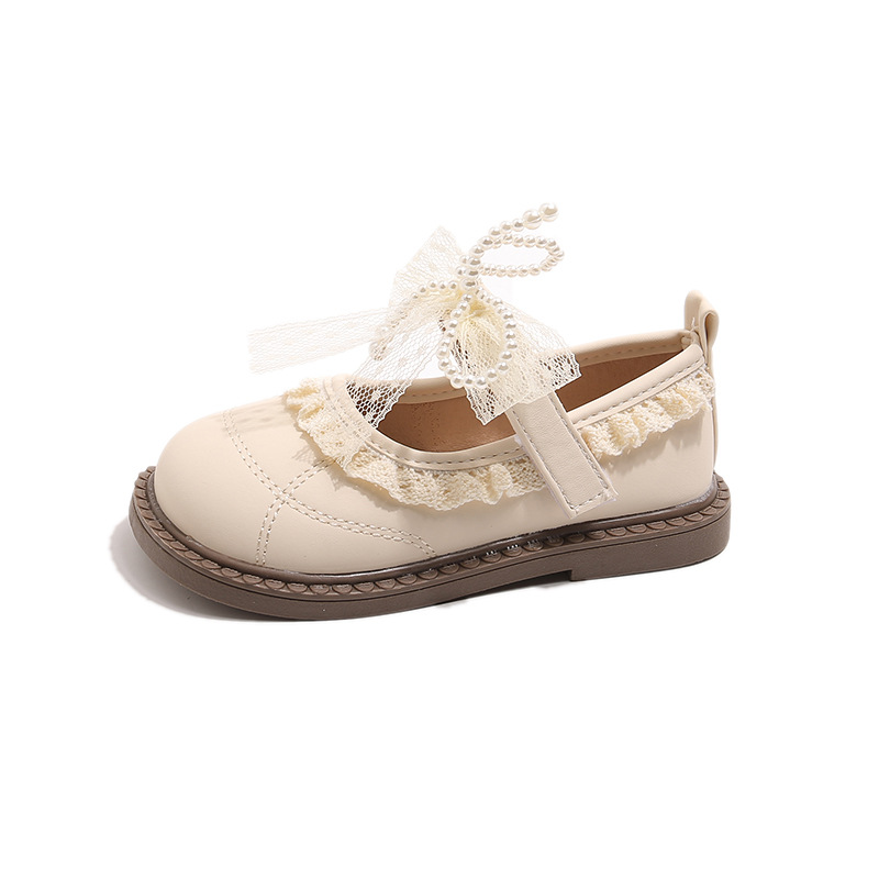 Zapatos de cuero extranjero de niñas 2026 primavera y otoño nuevos niños encaje perla arco zapatos de una sola chica zapatos de princesa de moda image 8